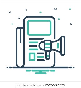 Vector colorful mix icon for press