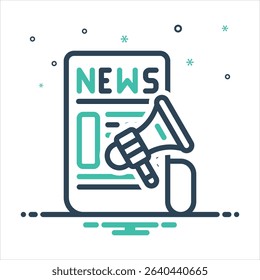 Vector colorful mix icon for press release