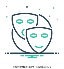 Vector colorful mix icon for pretend