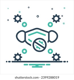 Icono de mezcla colorida vectorial para la prevención