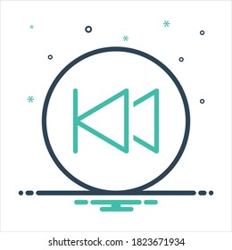Vector colorful mix icon for previous