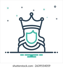 Vector colorful mix icon for princess