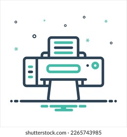 Vector colorful mix icon for printer