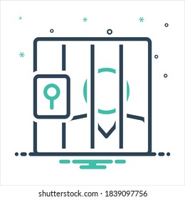 Vector colorful mix icon for prison