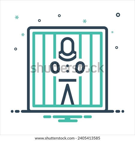 Vector colorful mix icon for prison