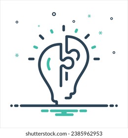Vector colorful mix icon for problem solution