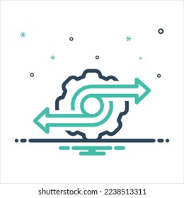 Icono de mezcla colorida del vector para continuar