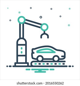 Vector colorful mix icon for production