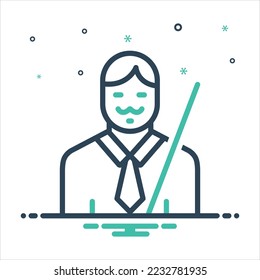Vector colorful mix icon for professor