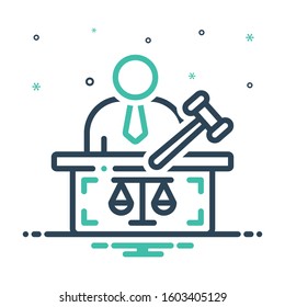 Vector colorful mix icon for prosecutor 