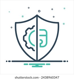 Vector icono de mezcla colorida para proteger
