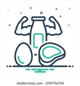 Vector colorful mix icon for proteins
