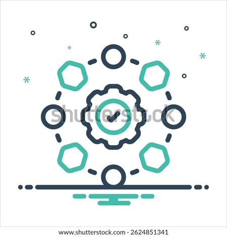 Vector colorful mix icon for proven method