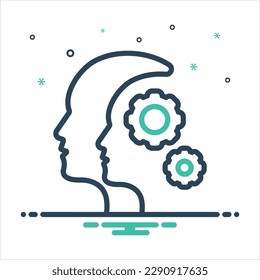 Vector colorful mix icon for psychological