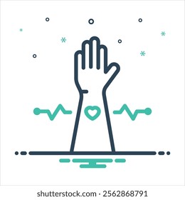Vector colorful mix icon for pulse