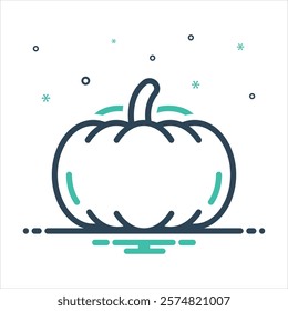 Vector colorful mix icon for pumpkin