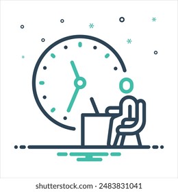 Vector colorful mix icon for punctuality