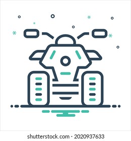 Vector colorful mix icon for quad