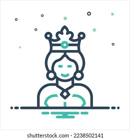 Vector colorful mix icon for queens