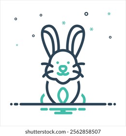 Vector colorful mix icon for rabbit