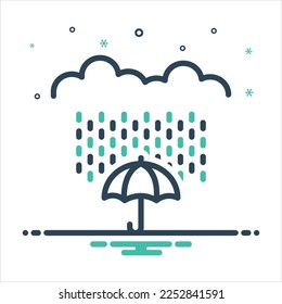 Vector colorful mix icon for rain