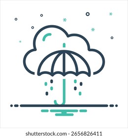 Vetor ícone de mistura colorida para chuva