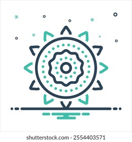 Vector colorful mix icon for rangoli