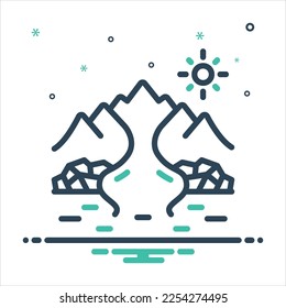 Vector colorful mix icon for rapids