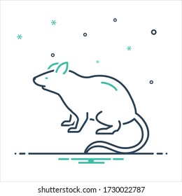 Vector colorful mix icon for rat