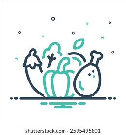 Vector colorful mix icon for raw