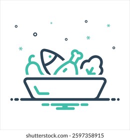 Vector colorful mix icon for raw