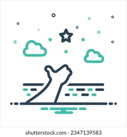 Vector colorful mix icon for reaching