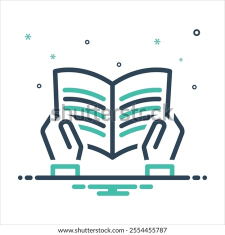 Vector colorful mix icon for read