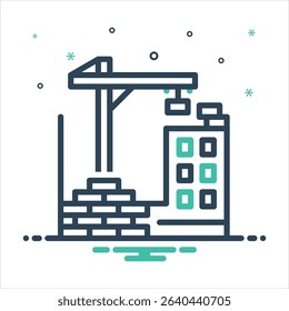 Vector colorful mix icon for real estate development