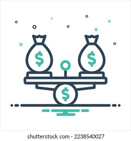 Icono de mezcla de colores vectoriales para un nivel razonable