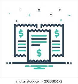 Vector colorful mix icon for receipt