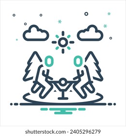 Vector colorful mix icon for recreation