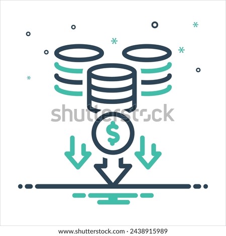 Vector colorful mix icon for reduce expenses