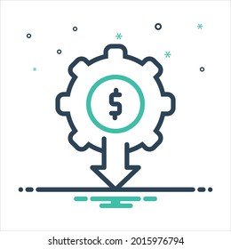 Vector colorful mix icon for reduced