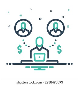 Vector colorful mix icon for referral