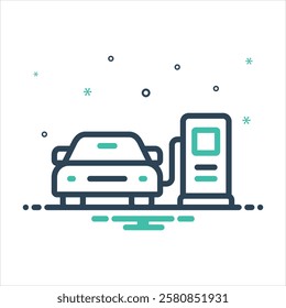 Vector colorful mix icon for refuel car