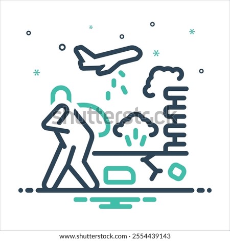 Vector colorful mix icon for refugee