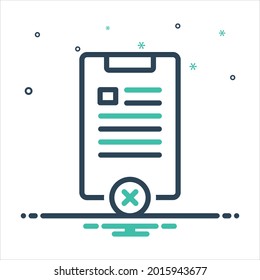 Vector colorful mix icon for rejected