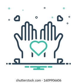 Vector colorful mix icon for relationship
