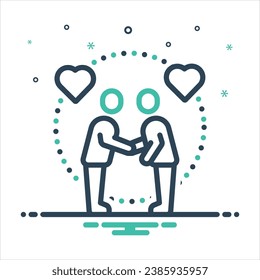 Vector colorful mix icon for relationship
