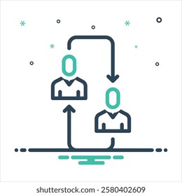 Vector colorful mix icon for relationship