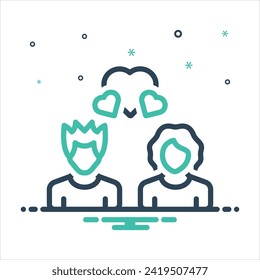 Vector colorful mix icon for relationships