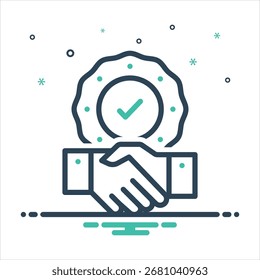 Vector colorful mix icon for reliable crew