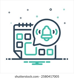 Vector colorful mix icon for reminder