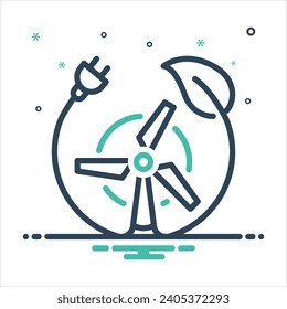 Vector colorful mix icon for renewable energy